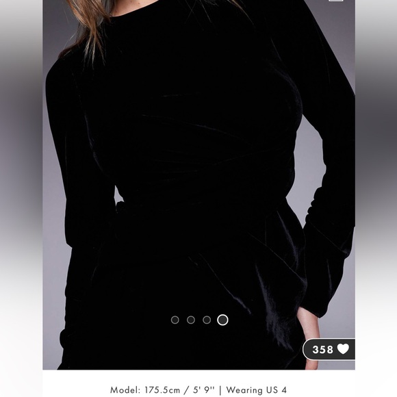 Long sleeve Tucked Velvet Bias Maxi NWT - Picture 4 of 11